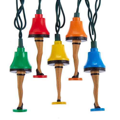 10-Count Multi-Color A Christmas Story Leg Lamp Light Set, 2.5ft Green Wire