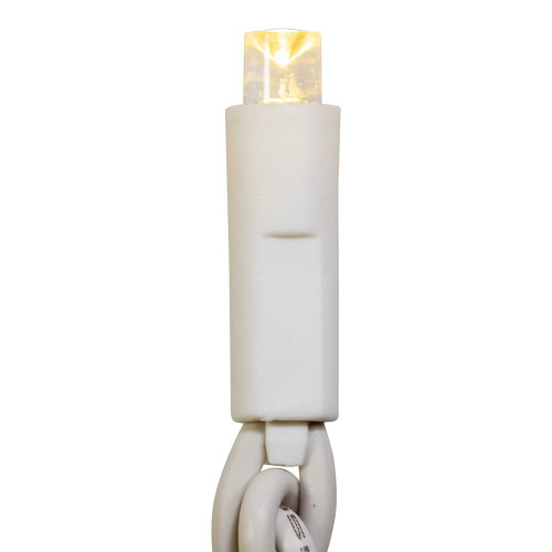 50-Count Warm White Twinkle LED 5MM Mini Christmas Lights, 25.5 ft White Wire