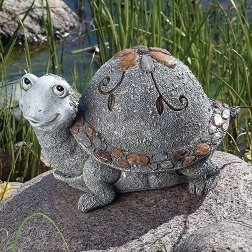 9.75" Pebble Turtle Outdoor Garden Statue