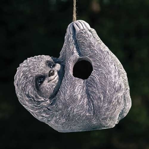 9" Hanging Sloth Designed Birdhouse