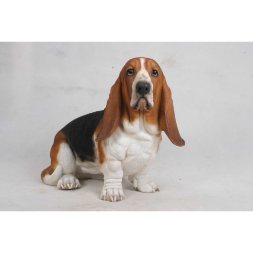 21" Large Basset Hound Outdoor Garden Statue