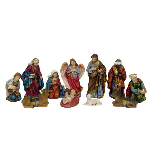 11 Pc Gold Nativity & Three Wise Men Figurine Set 20"