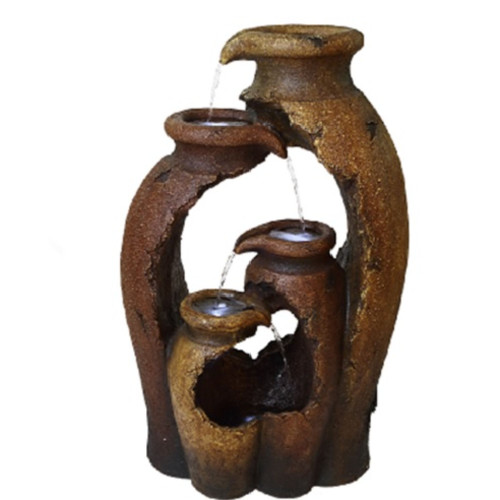 LED Lighted Pouring Jugs Outdoor Water Fountain - 38.25"