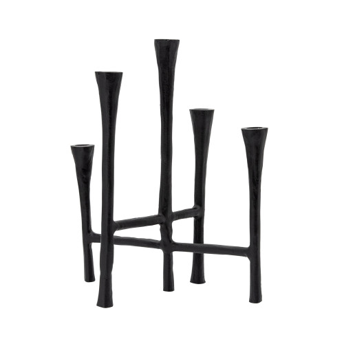 14" Black Aluminum Candlesticks Stand