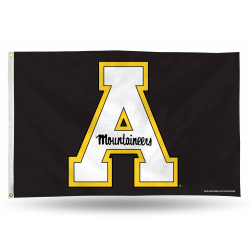 3' x 5' Black and White College Appalachian State Mountaineers Rectangular Banner Flag