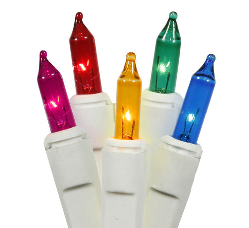 Set of 35 Multi-Color Everglow Mini Christmas Lights - White Wire