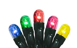 Set of 140 Multi-Color 8-Function Micro Rice Christmas Lights - Green Wire