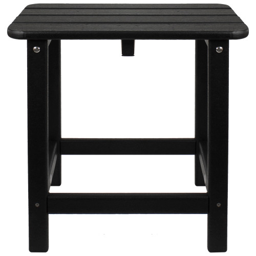 All Weather Recycled Plastic Outdoor Side Table, Black