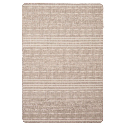 3.25' x 4.5' Taupe and Cream Striped Rectangular Outdoor Area Throw Rug