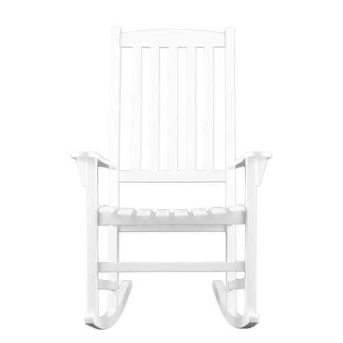 44.75" White Solid Contemporary Porch Rocker Chair
