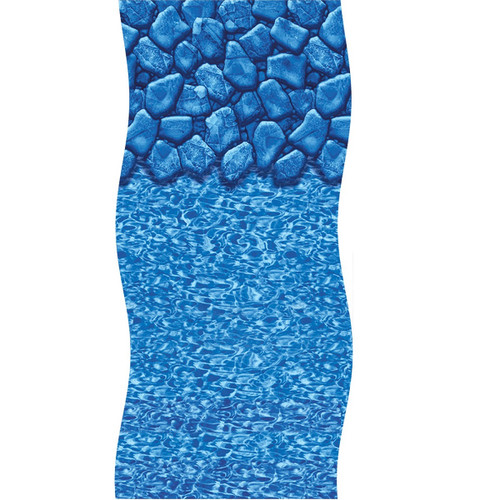 15' Blue Boulder Swirl Round Overlap Above Ground Swimming Pool Liner