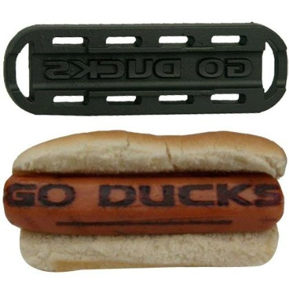 Hot Dog Cast Iron University of Oregon Outdoor Patio Branding Grill Iron Accessory 8"x2"