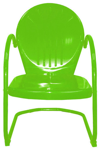 Lime Green Outdoor Retro Metal Tulip Chair 34"