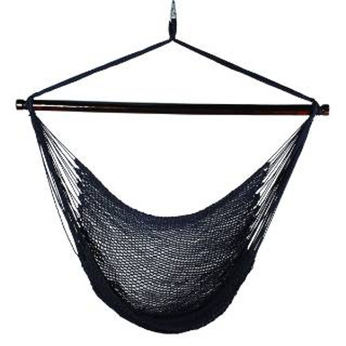 Vacation Vibes: 48" Navy Blue Tight Weave Hammock Hanging Caribbean Rope Chair