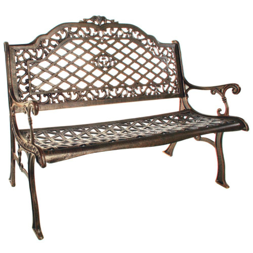 Bronze Mississippi Cast Aluminum High Back Bench 51”