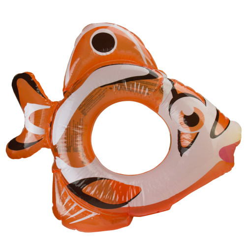 Orange Inflatable Fish Children's Swim Ring Tube Float 34”