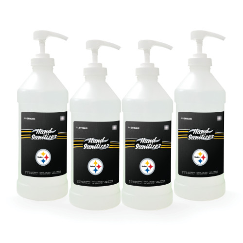 Pack of 4 NFL Pittsburgh Steelers Hand Sanitizer with Pump Top 32 oz.