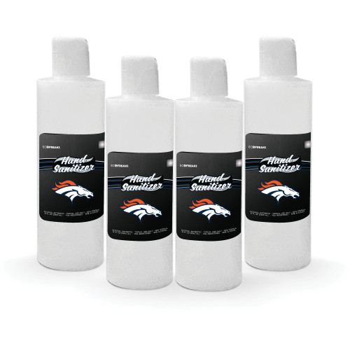 Pack of 4 NFL Denver Broncos Hand Sanitizer with Flip Cap 8 oz.