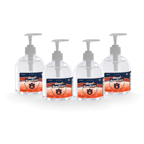 Pack of 4 NCAA Auburn Hand Sanitizers with Pump Top 16 oz.