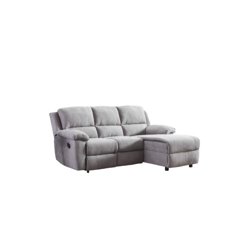 80" Gray Right Facing Reclining Sofa Chaise