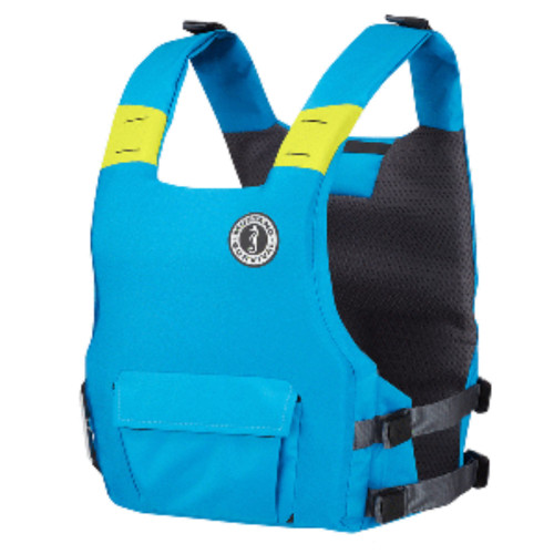 19" Neon Green and Azure Blue Mustang Multipurpose Dual Flotation Life Vest Jacket
