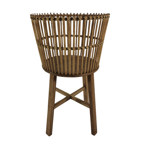 24" Brown Wicker Planter with Legs