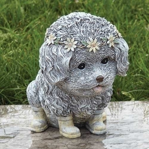 9.5" Dog in Rain Boots Outdoor Garden Statue