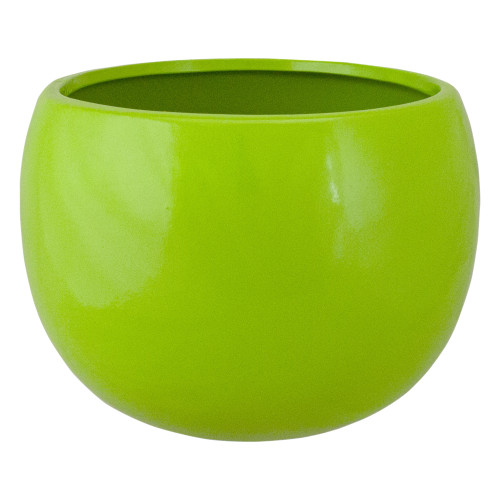 5.25" Green Glossy Ceramic Flower Pot