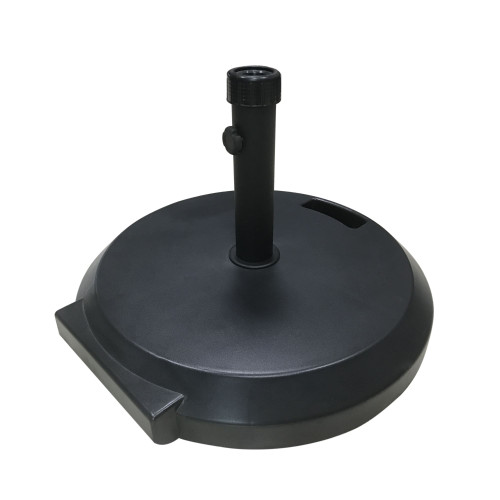 21.5" Black Solid Circular Outdoor Patio Umbrella Base with Collar