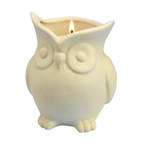 5.25" White Solid Birch Pillar Scented Owl Candle