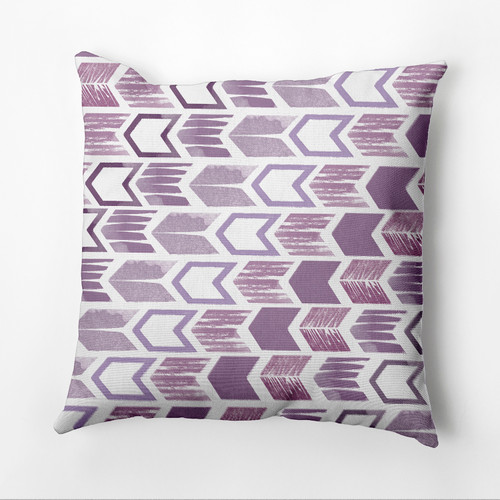 16" x 16" Purple and White Arrow Outdoor Throw Pillow