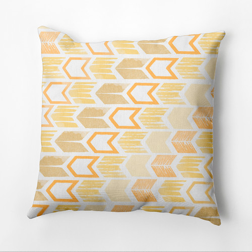 20" x 20" Yellow and White Arrow Outdoor Throw Pillow