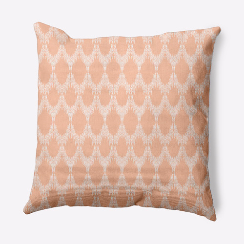 18" x 18" Orange and White Westminster Geometric Pattered Outdoor Throw Pillow