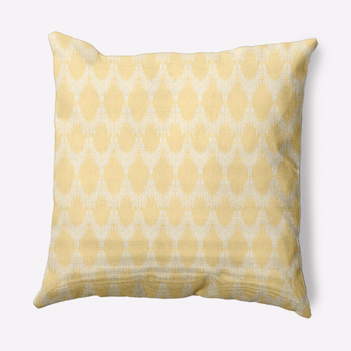 16" x 16" Yellow and White Westminster Geometric Pattered Outdoor Throw Pillow