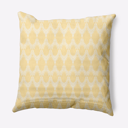 20" x 20" Yellow and White Westminster Geometric Pattered Outdoor Throw Pillow