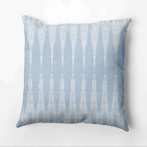 16" x 16" Blue and White Canterbury Geometric Pattern Square Outdoor Throw Pillow