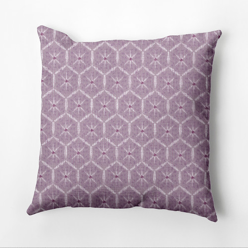 16" x 16" Purple and White Tufted Square Outdoor Throw Pillow