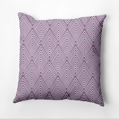 16" x 16" Purple and White Square Lifeflor Outdoor Throw Pillow