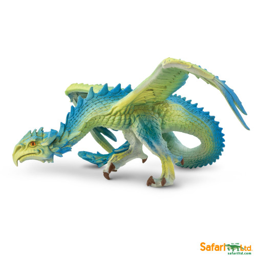 6.25" Brown and Blue Educational Wyvern Dragon Figurine