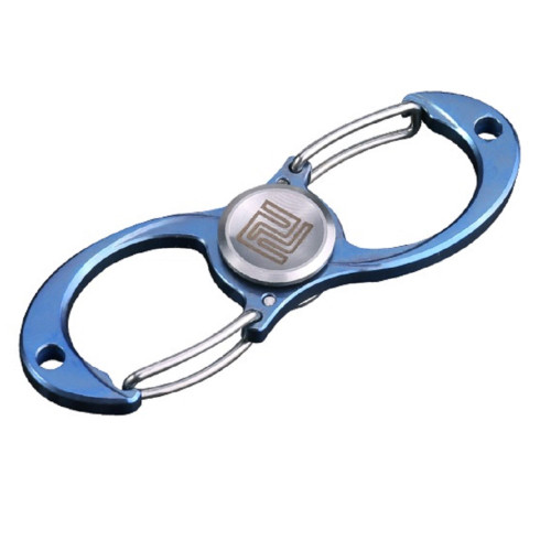 2.75" Metallic Gray and Blue Artisan Phoenix Spinner Colored Titanium with Steel Box