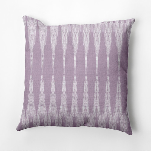16" x 16" Purple and White Canterbury Geometric Pattern Outdoor Throw Pillow