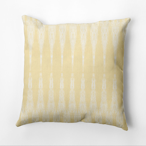 20" x 20" Yellow and White Canterbury Geometric Pattern Outdoor Throw Pillow