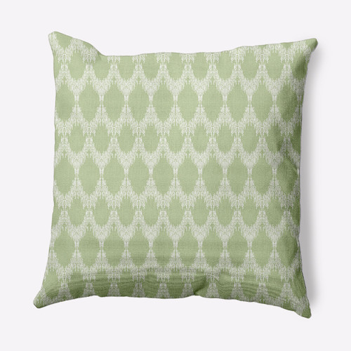 16" x 16" Green and White Westminster Geometric Pattern Outdoor Throw Pillow