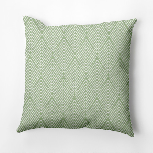 16" x 16" Green and White Square Lifeflor Outdoor Throw Pillow