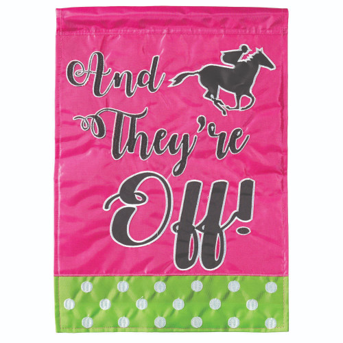 Horse Riding "And They're Off" Outdoor Flag 42" x 29"
