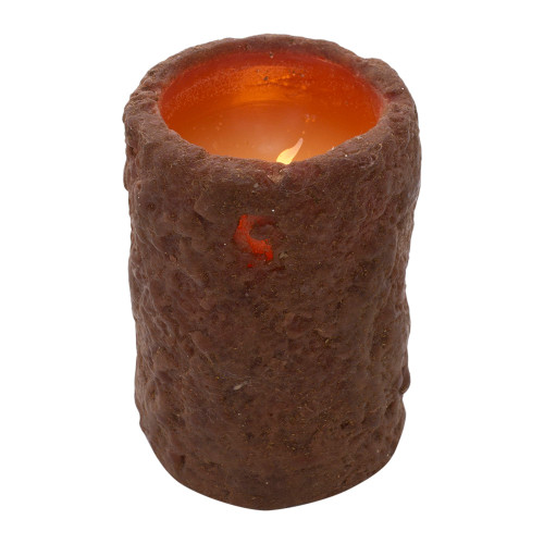 3" Orange Round Cake Votive Paraffin Wax Pillar