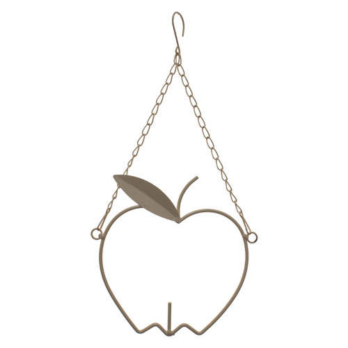 7.5" Beige Apple Design Bird Feeder