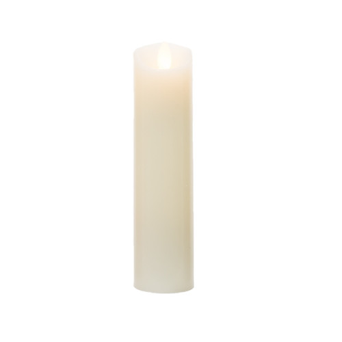 8" Slender Ivory Battery Operated Flicker Flameless Pillar Candle