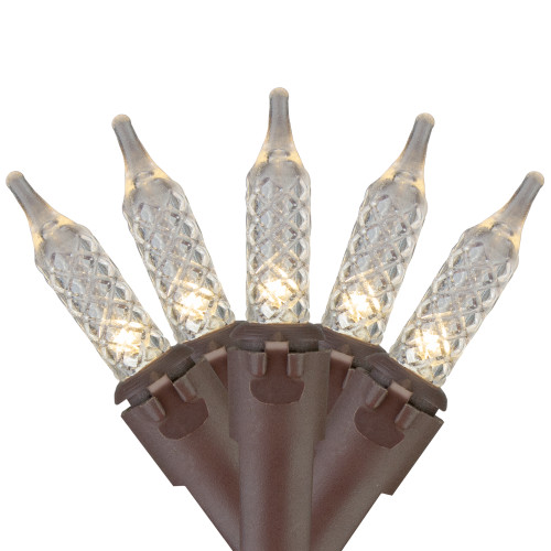 70ct Warm White LED M5 Icicle Christmas Lights - 7.6ft, Brown Wire