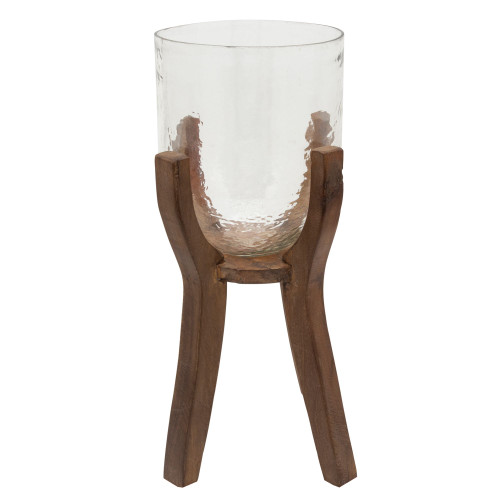 22" Brown Hurricane Candle Holder with Stand